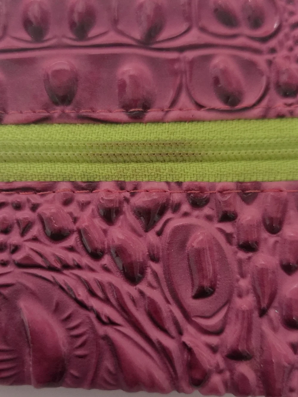 Pink Bubble Gator MICRO with Neon yellow Zipper